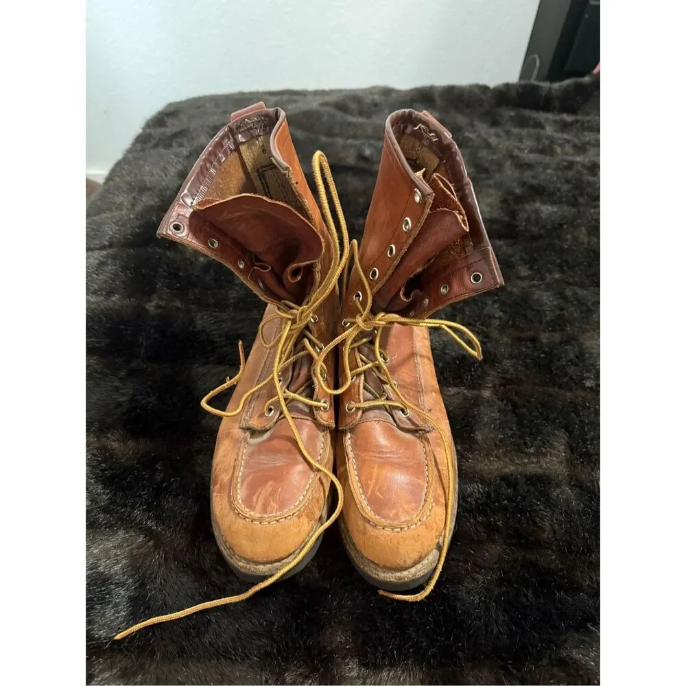 Vintage Work Boots Brown Leather Eddie Bauer Boots 9
